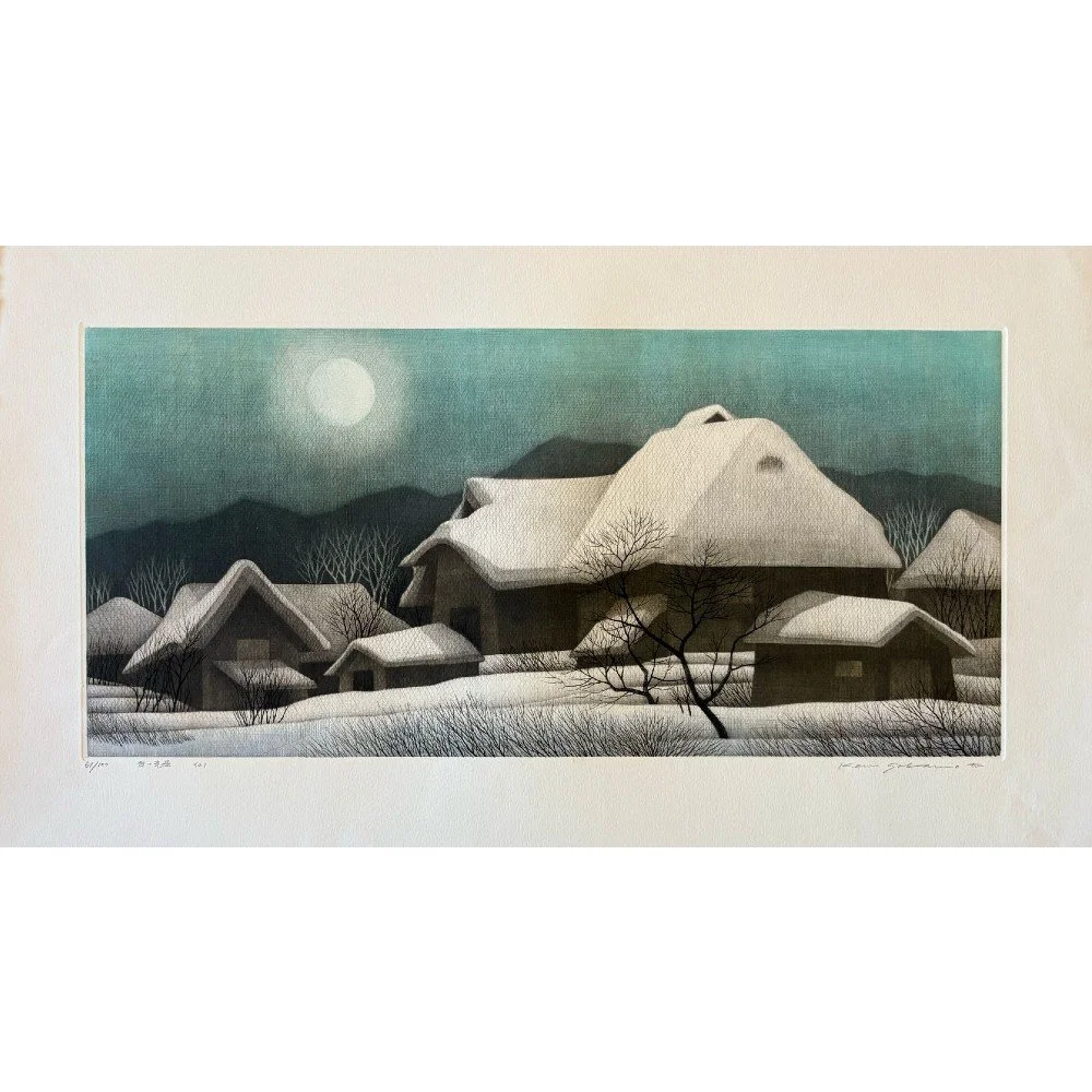 坂本好一　銅版画（メゾチント） 楽天市場】坂本好一 「雪想い」 銅版画 : 小野画廊